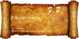Fábján Paula névjegykártya